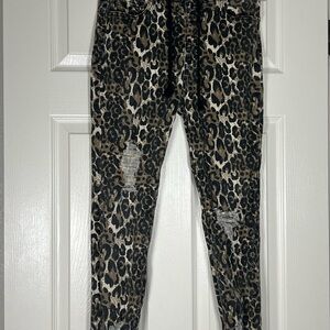 YMI Brown and Black Leggings with Animal Print